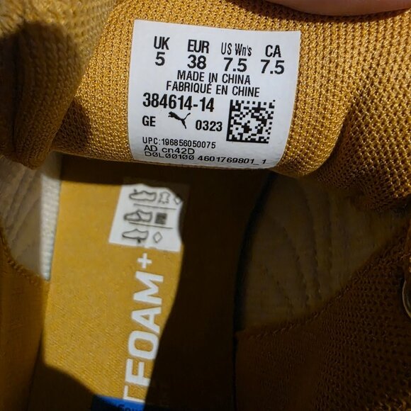 Womens Size 7.5 - PUMA SUEDE MAYU‎ Platform Sneakers Yellow/White - Picture 9 of 9